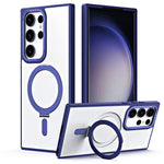 Samsung S24 Ultra Bright Shield Magnetic Plating Transparent Mobile Phone Case