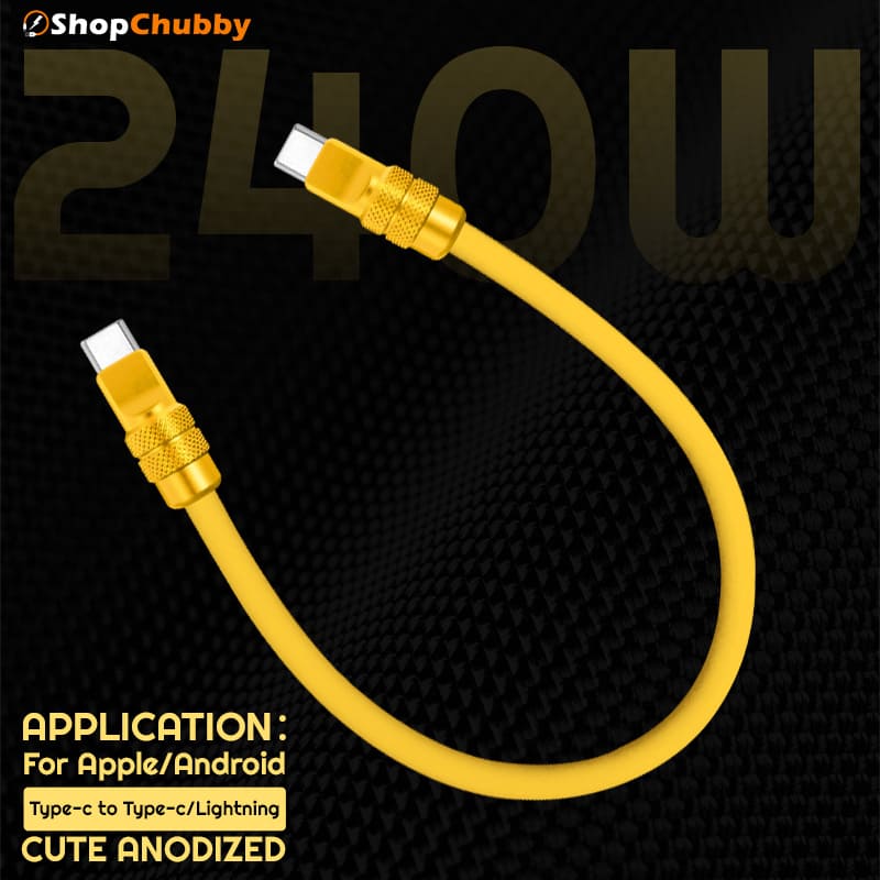 "Cute Anodized" Power Bank Friendly Cable (C+Lightning)