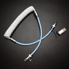 4-In-1 Multicolor Spring Car Charging Cable - White Blue