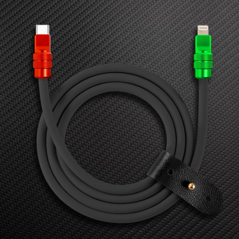 "Anodized Pro" 240W Reflective Shine Charge Cable C+Lightning