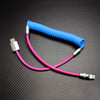 "Colorblock Chubby" Spring Braided Silicone Charge Cable - Blue+Pink