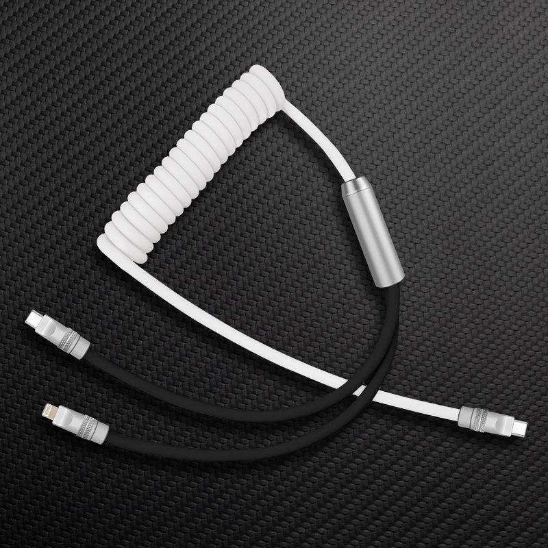 "Chubby Flex" 2 In 1 Spring ColorBlock Fast Charging Cable