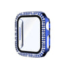 Electroplating Solid Double Row Diamond Protective Case Suitable For Apple Watch - Blue