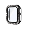 Electroplating Solid Double Row Diamond Protective Case Suitable For Apple Watch - Black