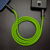 "LumiFlex Pro" 240W 4-In-1 Car Cable With RGB Glow - Green