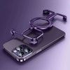 Skeletonized Metal Bezel-less Magnetic Phone Case with Stand - Purple