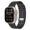 Sports Breathable Silicone Magnetic Band for Apple Watch - Black