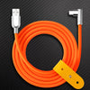 "Thin Chubby" 240W Charging Cable - 90° Elbow Design & Mirrored Connector - Orange