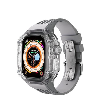 49mm Fluororubber Band Transparent Protective Case For Apple Watch