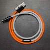"ColorWeave Chubby" Vibrant Dual-Tone 100W Fast Charge Cable - Orange+Gray