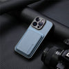 Leather iPhone Case With Magsafe Magnetic Card Holder - Blue