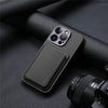 Leather iPhone Case With Magsafe Magnetic Card Holder - Black