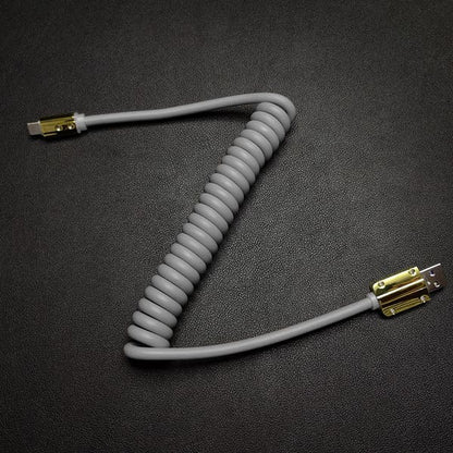 "Neon Chubby" Spring Charge Cable With Gold-plated Design