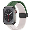 "Foldable Band" Magnetic Silicone Band For Apple Watch - Green & White