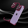 Real Bare Metal Feel - Corner Protection Frame & All-Inclusive Lens Film For Iphone - Red